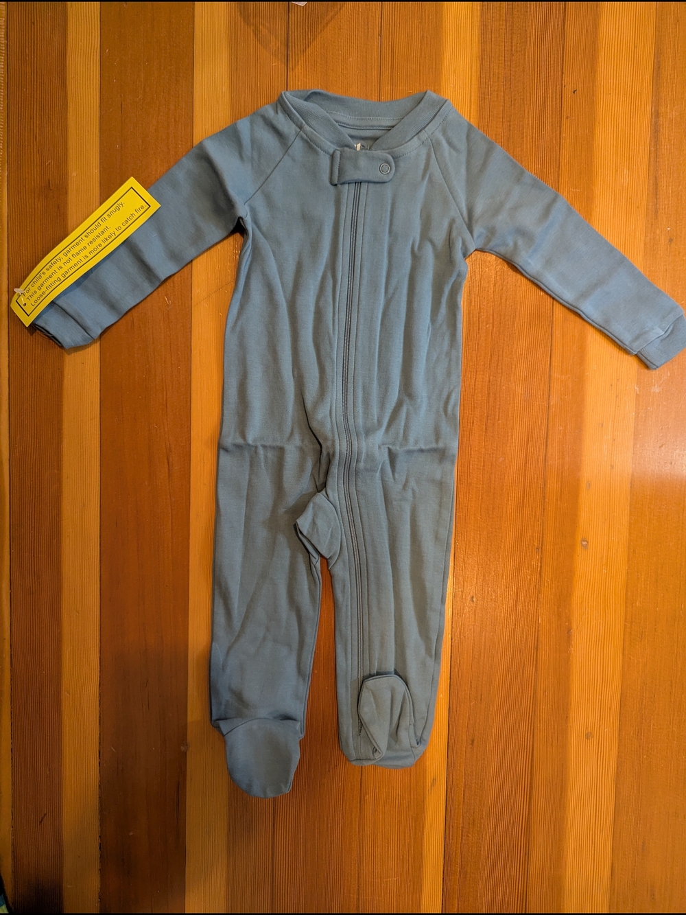 Pact organic steel Blue Footed Baby One-Piece Zip Sleeper, 9-12 months, NWT